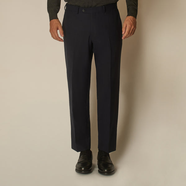 Fresco Wool Formal Trousers - Navy