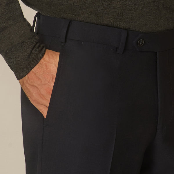 Fresco Wool Formal Trousers - Navy