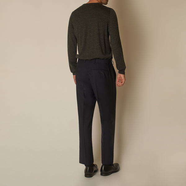 Fresco Wool Formal Trousers - Navy