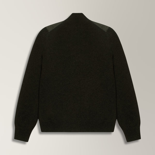 Full Zip Bomber in Wool & Cashmere - Charcoal | Andrea Kosta