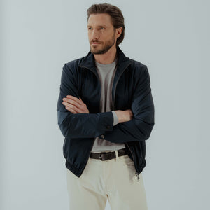 Hydro Bomber Jacket in Polyester - Navy | Andrea Kosta 