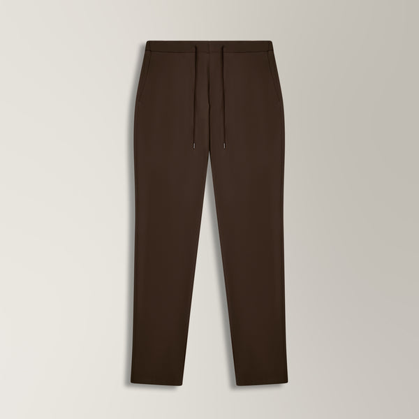 Drawstring Trousers in Technical Stretch -  Brown | Andrea Kosta
