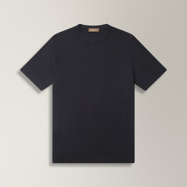 Crew Neck T-Shirt in Ice Cotton - Anthracite | Andrea Kosta