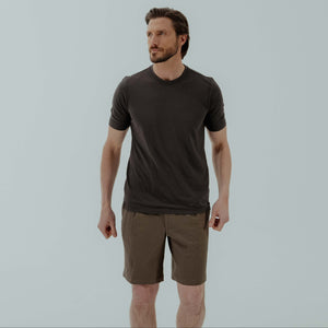 Crew Neck T-Shirt in Ice Cotton - Anthracite | Andrea Kosta