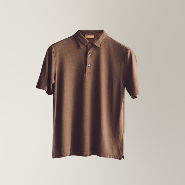 Polo in Ice Cotton - Brown | Andrea Kosta