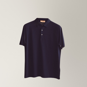 Polo in Ice Cotton - Navy | Andrea Kosta