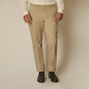 Imera Chinos in Garment-dyed Cotton - Beige | Andrea Kosta