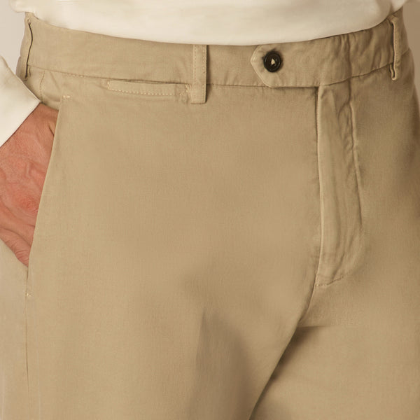 Imera Chinos in Garment-dyed Cotton - Beige | Andrea Kosta