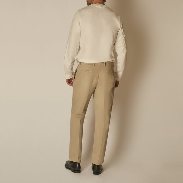 Imera Chinos in Garment-dyed Cotton - Beige | Andrea Kosta