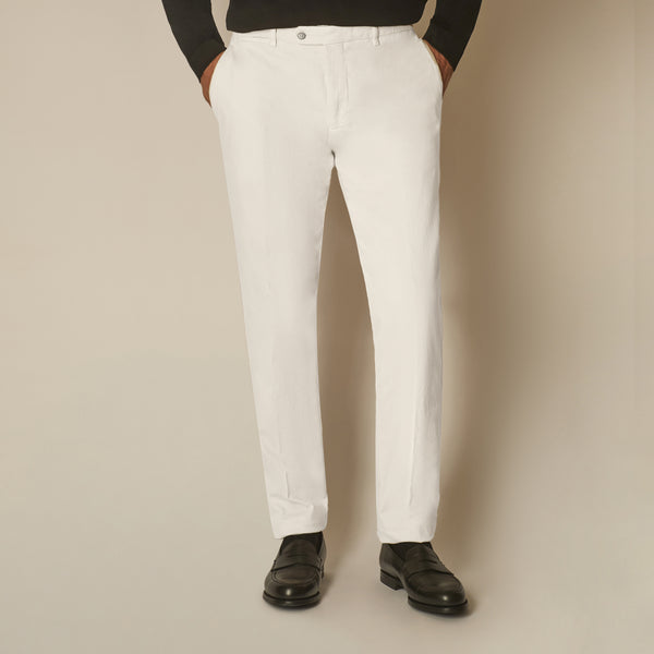 Imera Chinos in Garment-dyed Cotton - Latte | Andrea Kosta