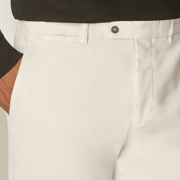 Imera Chinos in Garment-dyed Cotton - Latte | Andrea Kosta