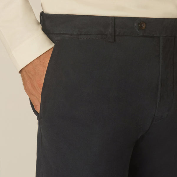 Imera Chinos in Garment-dyed Cotton - Navy | Andrea Kosta