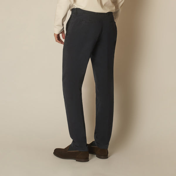 Imera Chinos in Garment-dyed Cotton - Navy | Andrea Kosta