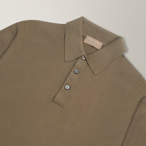 Knitted Polo in Cotton - Brown | Andrea Kosta 
