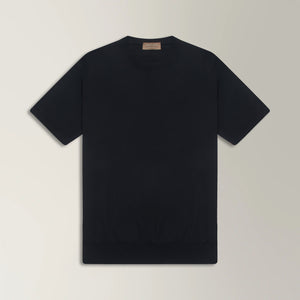 Knitted T-shirt in Cotton - Black | Andrea Kosta 