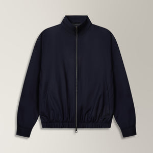Lana Bomber Jacket in Wool - Navy | Andrea Kosta 