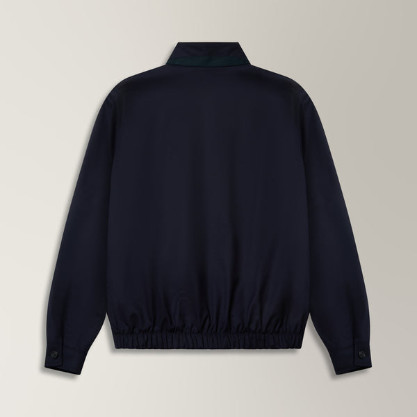 Lana Bomber Jacket in Wool - Navy | Andrea Kosta 