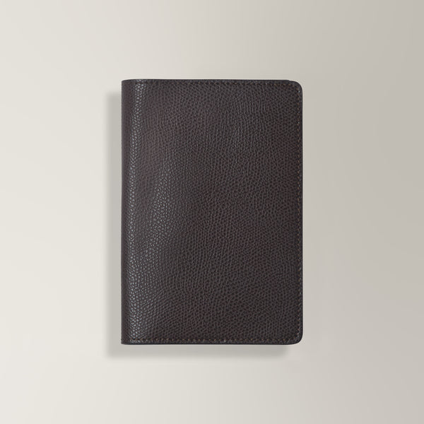 Passport Holder in Saffiano Leather - Chocolate Brown | Andrea Kosta