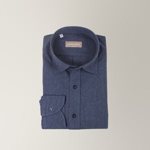 Leios Shirt in Cotton Flannel - Charcoal | Andrea Kosta