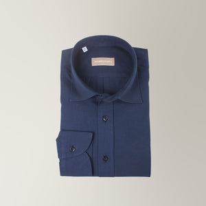 Leios Shirt in Cotton Flannel - Navy | Andrea Kosta