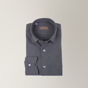 Leios Shirt in Cotton Flannel - Taupe | Andrea Kosta