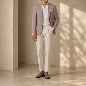 Blazer In Wool Silk Linen - Light Pink | Andrea Kosta
