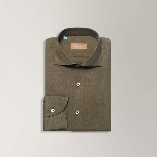 Shirt in Linen - Olive | Andrea Kosta
