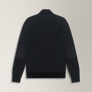 Lira Full Zip Cardigan in Wool & Cashmere - Charcoal & Black | Andrea Kosta