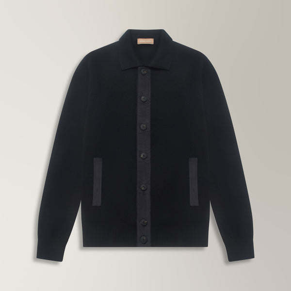 Maro Full Button Jacket in Wool - Black | Andrea Kosta