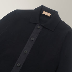Maro Full Button Jacket in Wool - Black | Andrea Kosta