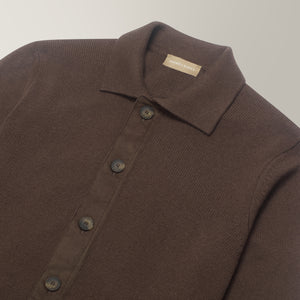 Maro Full Button Jacket in Wool - Chocolate | Andrea Kosta