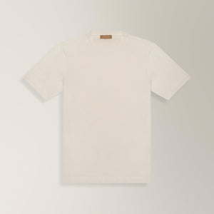 Crew Neck T-shirt in Mercerised Cotton - White | Andrea Kosta