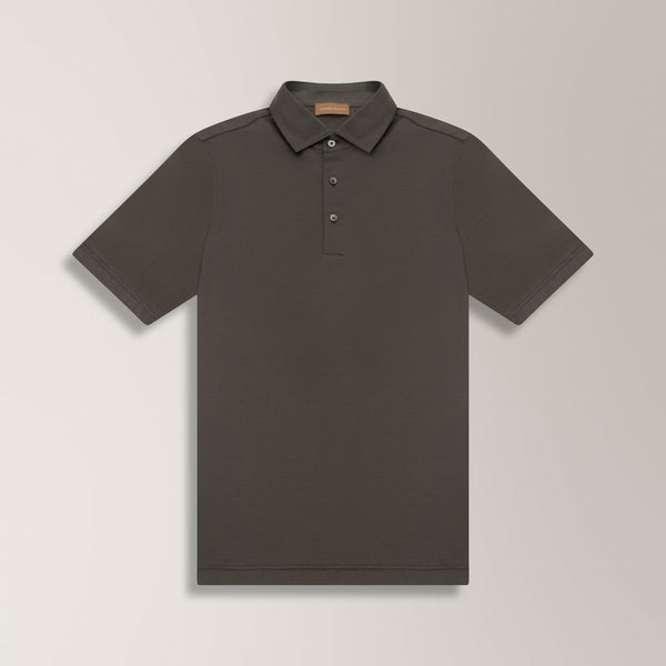 Polo Shirt in Mercerised Cotton - Anthracite | Andrea Kosta