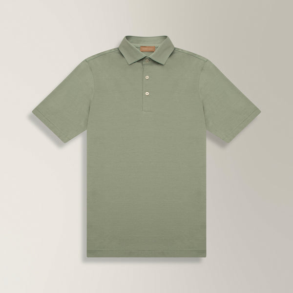 Polo Shirt in Mercerised Cotton - Sage | Andrea Kosta