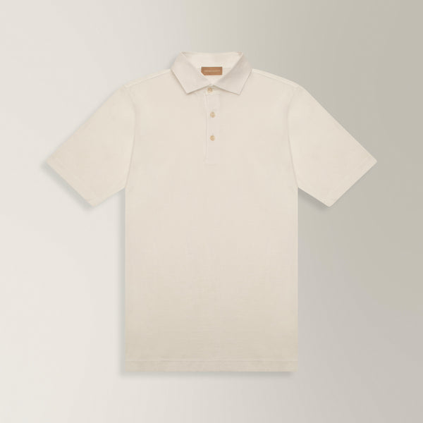 Polo Shirt in Mercerised Cotton - White | Andrea Kosta