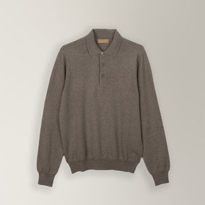 Polo Jumper - Merino Wool - Taupe | Andrea Kosta