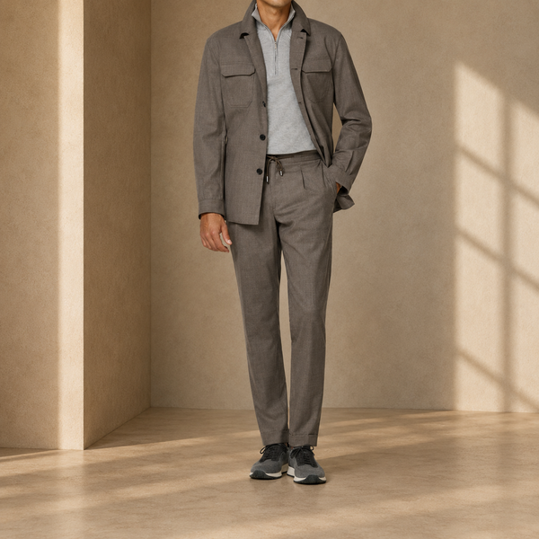 Mocha Plain Weave Informal Suit