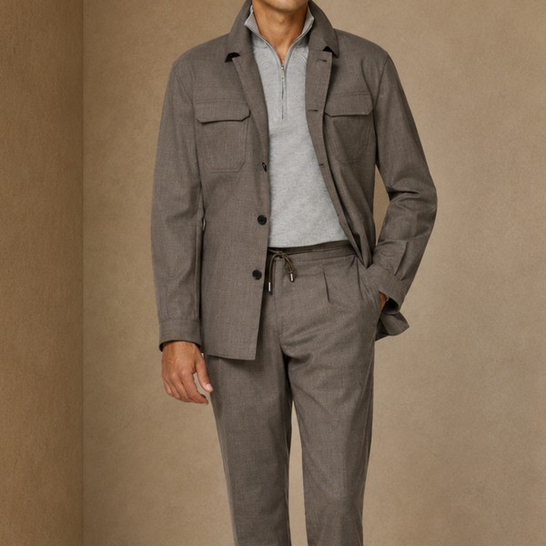 Mocha Plain Weave Informal Suit