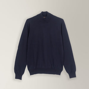 Mock Neck - Merino Wool - Navy | Andrea Kosta