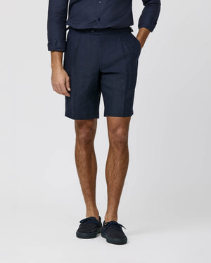 Shorts In Linen - Navy | Andrea Kosta