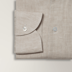 One-Piece Collar Shirt in Linen - Sand | Andrea Kosta