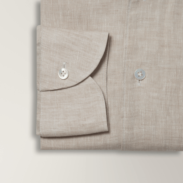 One-Piece Collar Shirt in Linen - Sand | Andrea Kosta