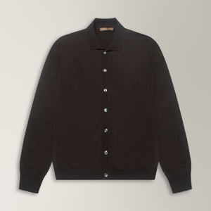 Ostro Cardigan in Merino Wool - Brown | Andrea Kosta