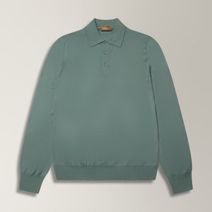 Panta Knit Polo in Merino Wool - Duck Egg Blue | Andrea Kosta
