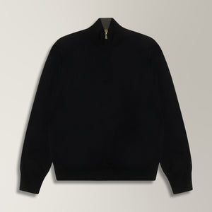 Panta Quarter Zip Jumper in Merino Wool - Navy | Andrea Kosta