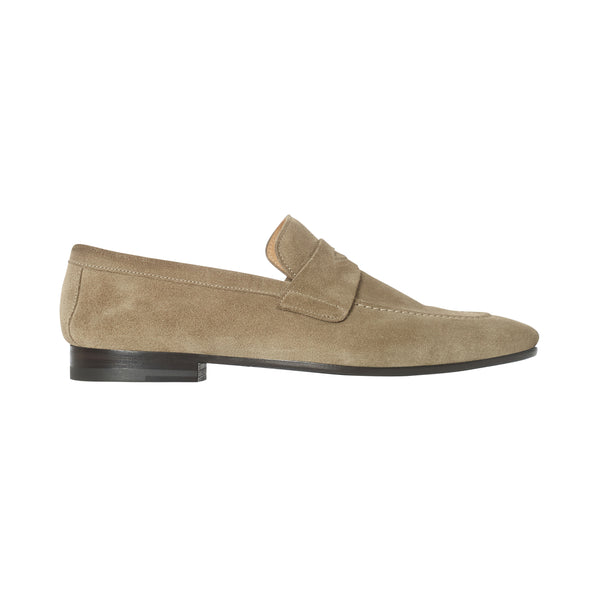 Penny Loafers in Suede - Taupe | Andrea Kosta