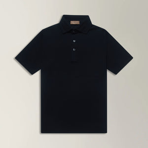 Pique Polo in Cotton - Black | Andrea Kosta 