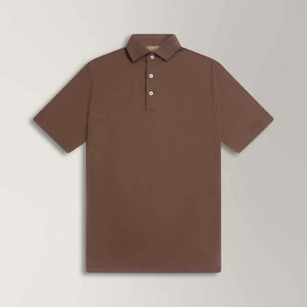 Pique Polo in Cotton - Brown | Andrea Kosta 