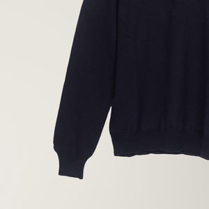 Polo Jumper - Merino Wool - Navy | Andrea Kosta