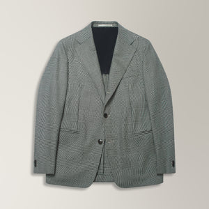 Prince of Wales Check Blazer in Dugdale Wool - Black & White | Andrea Kosta